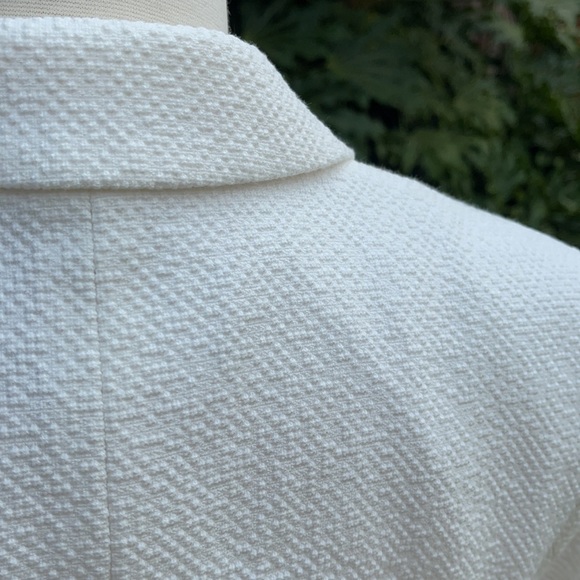 Ann Taylor White Textured One Button Blazer - Picture 5 of 9